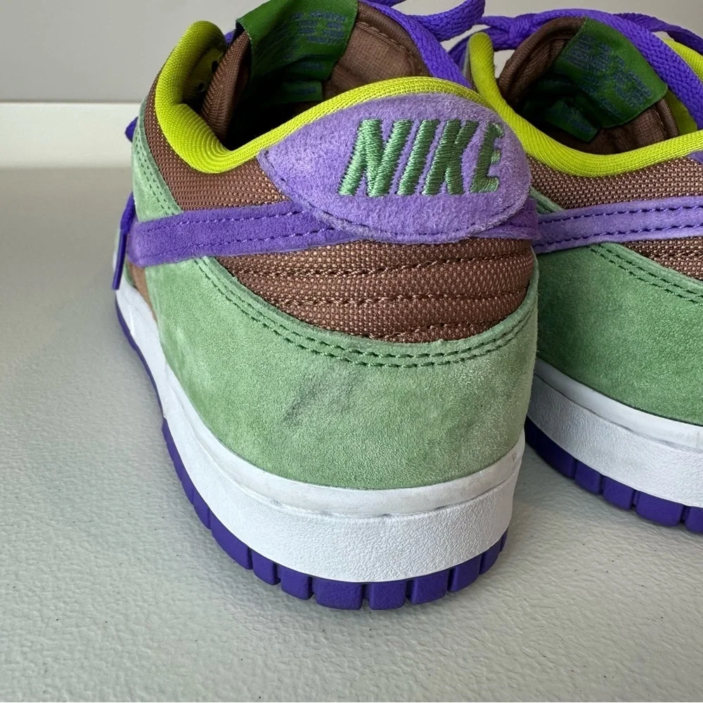 Nike Men’s Green Brown Purple Dunk Low SP Veneer Basketball Sneakers Size 8